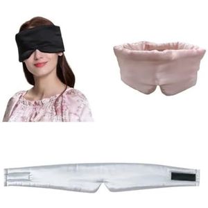Reizen ooglapje slapen oogmasker luxe pure zijden slaapmasker blinddoek dikker oogbedekking ooglapje vrouwen mannen draagbare blinddoek (willekeurige kleur)