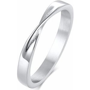 Dames goud zilver 3 mm roestvrijstalen wikkelring mode trouwring ornamenten geschenken (Color : 448S silver_7)