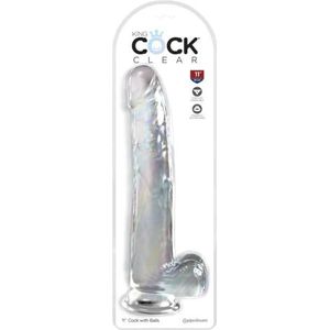 KING COCK CLEAR - DILDO WITH TESTICLES 24.8 CM TRANSPARENT