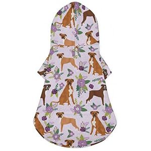 Mooie Boxer Hond En Bloemen Grappige Hond Hoodie Puppy Sweatshirt Doggie Winter Kleding Pet Hooded Kat Jas Jassen