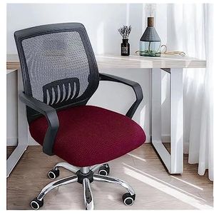 stoelhoezen Elastische draaibare hoes Computer Office Cover Stoel Verdikte stof Eenvoudige stoel Kruk Wasbare hoes Cover Seat Home hoezen voor eetkamerstoelen (Color : Burgundy)