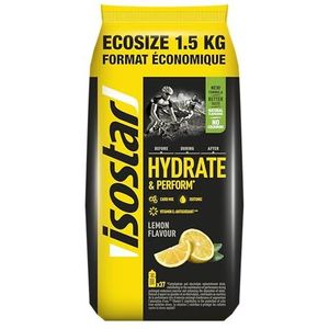 Isostar Hydrate en Perform Iso Drink | 1,5 kg isotonisch drankpoeder | elektrolytenpoeder ter ondersteuning van de sportieve prestaties | elektrolytenpoeder | elotrans poeder - citroen