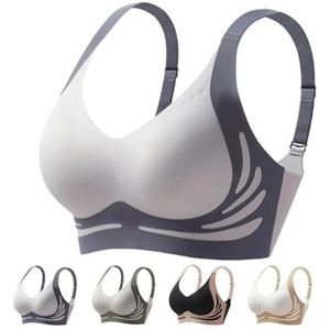 Krachtige Push-Up Naadloze BH Voor Vrouwen, Liftende BH Voor Hangende Borsten(Blue,1_3X-LARGE)