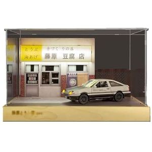 Simulatie parkeergarage Gesimuleerde tofu winkel model legering auto scène decoratie display stand simulatie scène parkeerplaats model (Color : With acrylic cover)