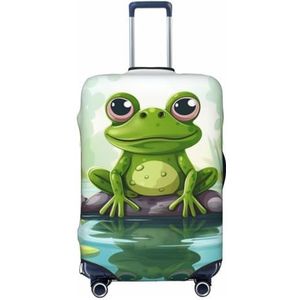 RLDOBOFE Reisbagagehoes, elastische bagagehoezen, kikker in een vijver1, kofferhoes, bagagebeschermer voor reizen, krasbestendige kofferhoezen voor volwassenen, wasbare bagage, decoratief (45,7-81,3