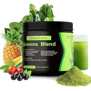 Groene Superfood Plantaardige Voedingspoeder - Natuurlijke Fruit & Groente Superfood Mix, Suikervrije Pot Van 180g