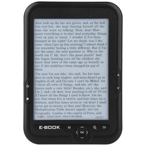 Lazmin Draagbare e-reader, waterdichte elektronische 6-inch e-book reader met hoge resolutie 800 x 600 display, ondersteunt 29 talen (zwart1)