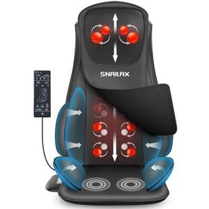 Snailax Verbeterd Shiatsu massagekussen met warmte, massagekussen met compressie, kneden, trillingen, full-body massageapparaat voor rug, nek, schouder, rugmassageapparaat, geschenken