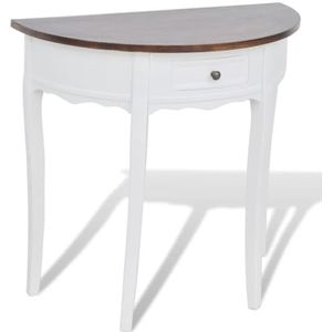 Meubelsets-Console Tafel met Lade en Bruin Bovenblad Halfrond