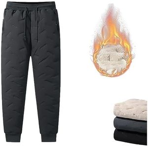 Thermische Broek Heren Winter Katoenen Fleece Broek Heren Warme Leggings Plus Fluwelen Elastische Broek Harembroek Taps Toelopende Joggingbroek Met Zakken, S-7XL(Gray A,7XL)