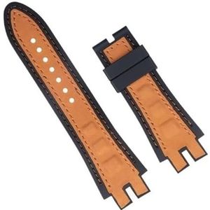 dayeer Nubuck lederen siliconen horlogeband voor Roger Dubuis-riem voor riemaccessoires uit de EXCALIBUR-serie (Color : Orange 3, Size : 28mm)