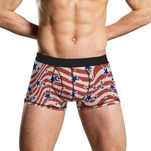 USA Patriottische Sterren En Strepen Zachte Heren Ondergoed Comfortabele Ademend Fit Boxer Slips Shorts 2XL