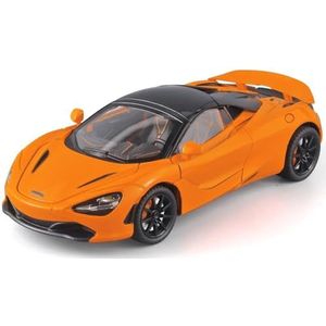 Simulatie legering modelauto Voor McLaren 720S 1:24 Diecast Metaallegering Model auto Geluid Pull Back Collectie Speelgoed Geschenken (Color : Orange)