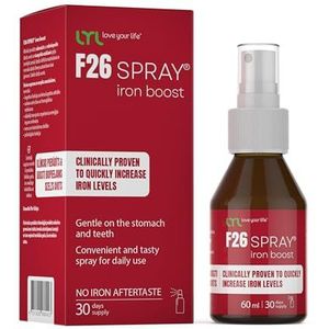 LYL love your life F26 SPRAY Iron Boost gemicroniseerd ijzer, hoge absorptie, liposomaal ijzer, zeer absorberend, anti-vermoeidheid, zonder constipatie, mondspray, 30 ml