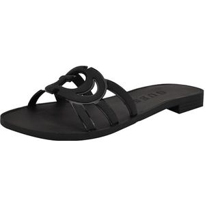 GUESS Elyho platte sandaal voor dames, Zwart 001, 38 EU