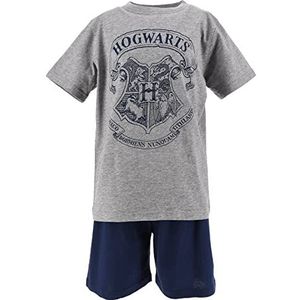 Harry Potter Korte pyjama voor jongens, grijs, 8 Jaar