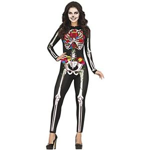 Spaans & Mexicaans Kostuums | Kleurrijke Bloemen Skelet | Vrouw | Maat 38-40 | Halloween | Verkleedkleding