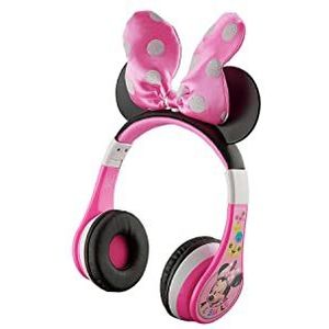 eKids Minnie Mouse Bluetooth-kinderhoofdtelefoon, draadloze hoofdtelefoon met microfoon, inclusief AUX-kabel, volumereduceerde kinderkoptelefoon voor school, thuis of op reis