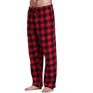 SkotO Pyjamabroek voor heren, geruite slaapbroek, lange pyjamabroek, kerstpyjama met trekkoord, nachtkleding, broek, pyjamabroek, huisbroek, heren, winter, vrijetijdsbroek, loungebroek voor mannen,