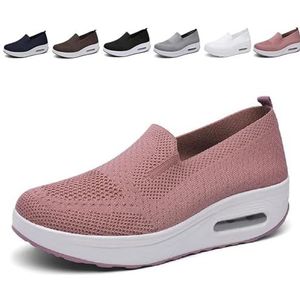 Orthopedische schoenen voor dames, slip-on licht luchtkussen orthopedische sneakers, vrouwen casual wandelschoen orthopedische ondersteuning voor boog diabetes (kleur: roze, maat: 41)
