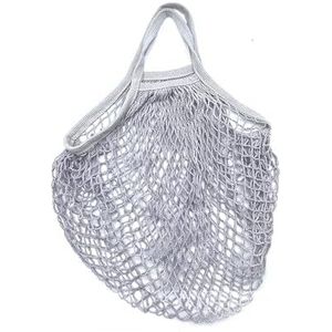 MKLHAVB Draagbare Katoen Mesh Tas 2Pcs Draagbare Herbruikbare Boodschappentassen Voor Fruit Groente Tas Katoen Mesh String Organizer Handtas Korte Handvat Netto Boodschappentassen Tote Herbruikbare