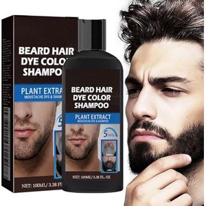 Baard Haarverf Kleur Shampoo - Zwart - Baardverf Voor Mannen - Natuurlijk Uitziende Grijze Dekking