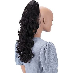 CAISHA 50cm Haarstukje Vlecht Paardenstaart Haarextensies Volumineus Golvend Schokobraun H61