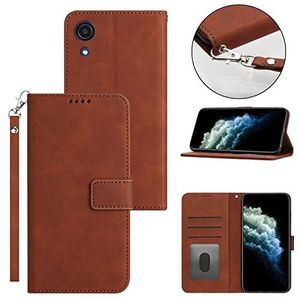 Smartphone Flip-hoesjes Wallet Case Compatibel met Samsung Galaxy A20E/A10E, Magnetische Flip Folio Case Vintage PU lederen telefoonhoes [TPU schokbestendige binnenhoes] met creditcardhouder Polsband