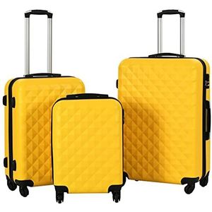 Hardcase Trolley Set 3 stuks Geel ABS +Materiaal: ABS met stoffen voering