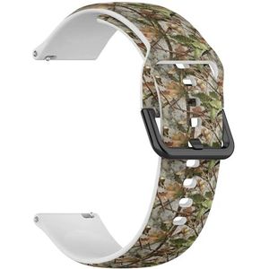 Compatibel met Garmin Forerunner 245/245 Music / 645/645 Music / 55 (Realistische Bos Camouflage) 20 mm zachte siliconen sportband armband armband