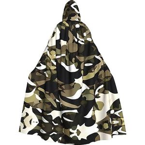 FRGMNT camouflage patroon print Mannen Hooded Mantel, Volwassen Cosplay Mantel Kostuum, Cape Halloween Aankleden, Hooded Uniform