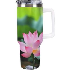 RTFGHJS 40 oz Tuin Bloem Geïsoleerde Beker, Reizen Koffiemok met Rietjesdeksel, Roestvrijstalen Waterfles, Vacuüm Geïsoleerde Tumbler voor Sport Werk Auto Reizen Weekends