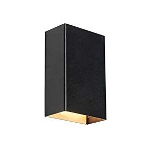QAZQA - Moderne wandlamp zwart - Otan S | Woonkamer | Slaapkamer | Keuken - Staal Rechthoekig - G9 Geschikt voor LED - Max. 2 x 40 Watt