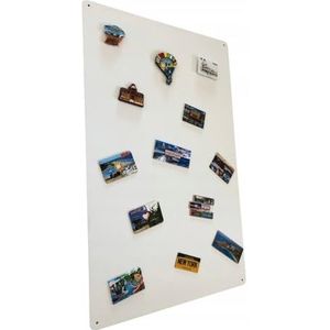 STALFORM Magneetbord Wit 80x50 cm Roestvrij Staal Prikbord Magnetisch Groot Keuken, Kantoor, Kinderkamer