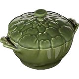 STAUB - Artisjok - ovenschaal, soepborden, cocotte - keramiek - kleur: groen - inhoud: 0,5 liter