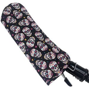 Hoes/hoes [hittebestendig] voor krultangen, platte strijkijzers of stijltangen en stylingijzers, siliconen gecoate voering en gewatteerd katoenen zakje voor reizen, sportschool of thuis [doodskoppen]