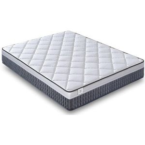 NATURELITS Matras, 135 x 190 cm, dubbel voor de winter/zomer, opgerold, hypoallergeen, mijtdicht en ademend, binnenvering, gemiddelde hardheid, grijs, model Xstar hoogte 26 cm