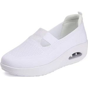 Womens Slip On Running Shoes Non Slip Walking Shoes Lightweight Gym Workout Shoes Breathable Fashion Sneakers (Color : White, Size : 37 EU)