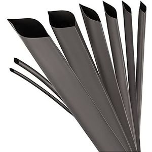 ISOLATECH krimpkous per meter zwart zonder lijm Ø 15mm 1 meter krimpverhouding 3:1 set polyolefine voor het isoleren van kabels soldeerverbindingen ongelabeld UV-bestendig (Ø15mm 1meter)