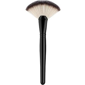 Fan Makeup Brush, Luxspire Professional Highlighting Make Up Brush Blush Bronzer Cheekbones Brush, Single Large Soft & Dense Face Bulsh Powder Foundation Brushes Make Up Tool, Black