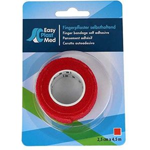 UrbanMed vingerpleister 2,5 cm x 4,5 m rood, 1 st