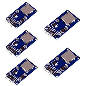 ANGEEK 5 stuks Micro SD SPI Reader Module Geheugen TF Card Shield Module compatibel met Arduino