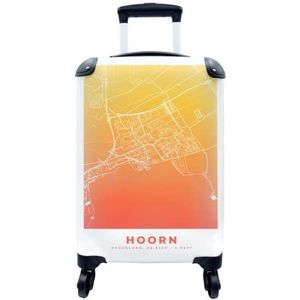 MuchoWow® Koffer - Stadskaart - Hoorn - Nederland - Oranje - Past binnen 55x40x20 cm en 55x35x25 cm - Handbagage - Trolley - Fotokoffer - Cabin Size - Print