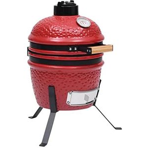 vidaXL Kamado barbecue 2-in-1 56 cm keramiek rood