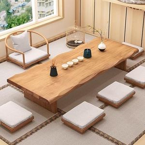 ZENCIX Japanse vloertafel, laag altaartafel voor meditatie, om op de vloer te zitten, tatami theetafel voor woonkamermeubels, woondecoratie, 140 x 60 x 35 cm