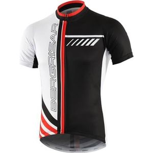 BERGRISAR Heren Fietsshirts Korte Mouwen Fietsen Jersey Lichtgewicht Ademende,8002 wit,L