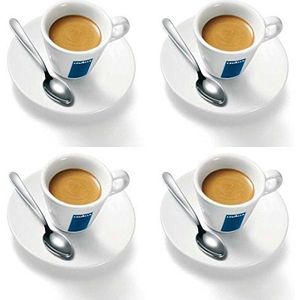 Holland Plastics Original Brand 4 x Lavazza espressokopjes en schotels -capaciteit cc 75, hoogte mm 58