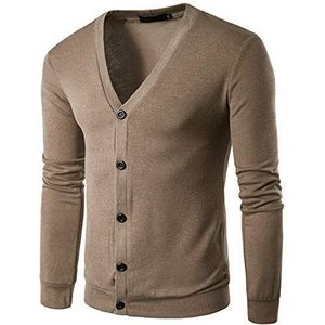 Heren Vest met lange mouwen V-hals Knoop Voorkant Smart Casual Cardi-trui met volledige knopen Effen kleur Herenvest Lichtgewicht gebreide kleding V-hals Slim fit gebreide vesten Trui