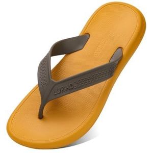 Doucheslipper, Zomerslippers for heren - Antislip strandsandalen for aan zee en bij het zwembad(Yellow,44 EU)