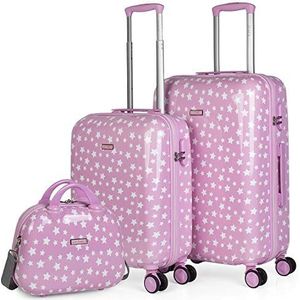 ITACA - Koffer Set - Reiskoffer set. Kofferset voor Elke Reis Handbagage & Trolley Koffers met Wielen - Ultiem Reisgemak 702460B, Roze